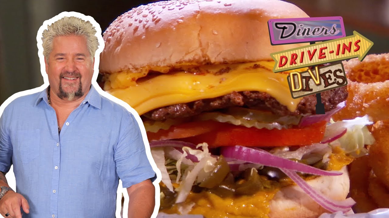 Spicy Three-Pepper Firehouse Burger | Diners, Drive-ins and Dives with Guy Fieri | Food Network