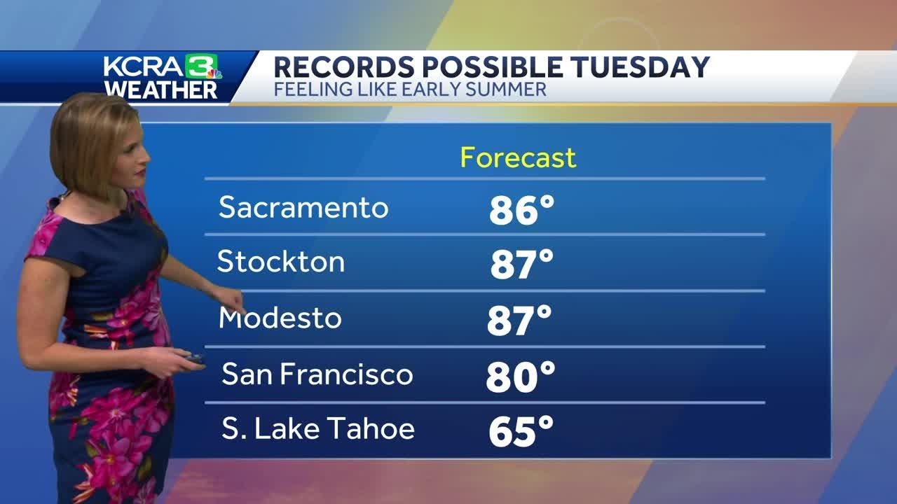 NorCal Forecast | Warm temperatures stay Tuesday before cool weather ...