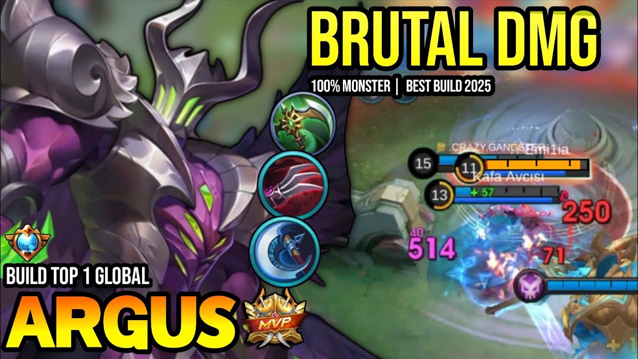 ARGUS BEST BUILD 2025 | BUILD TOP 1 GLOBAL ARGUS GAMEPLAY | MOBILE LEGENDS✓