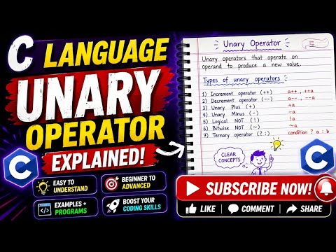 Unary Operator in C Language || C Language #clanguage