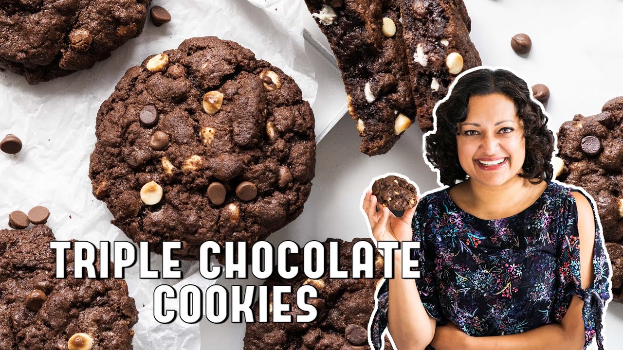 Triple Chocolate Chip Cookies Recipe // Movers and Bakers