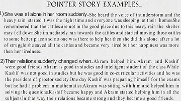 Pointer Story Tips and solved examples for ISSB.