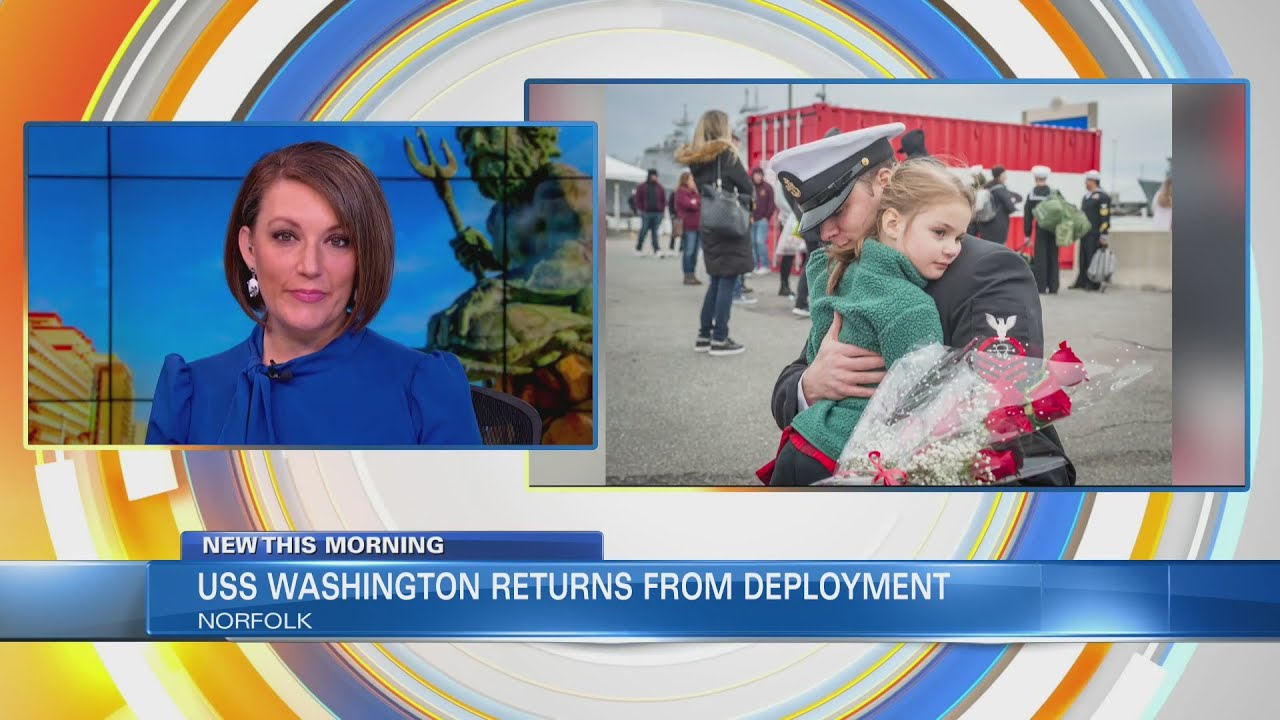 USS Washington returns to Naval Station Norfolk following deployment