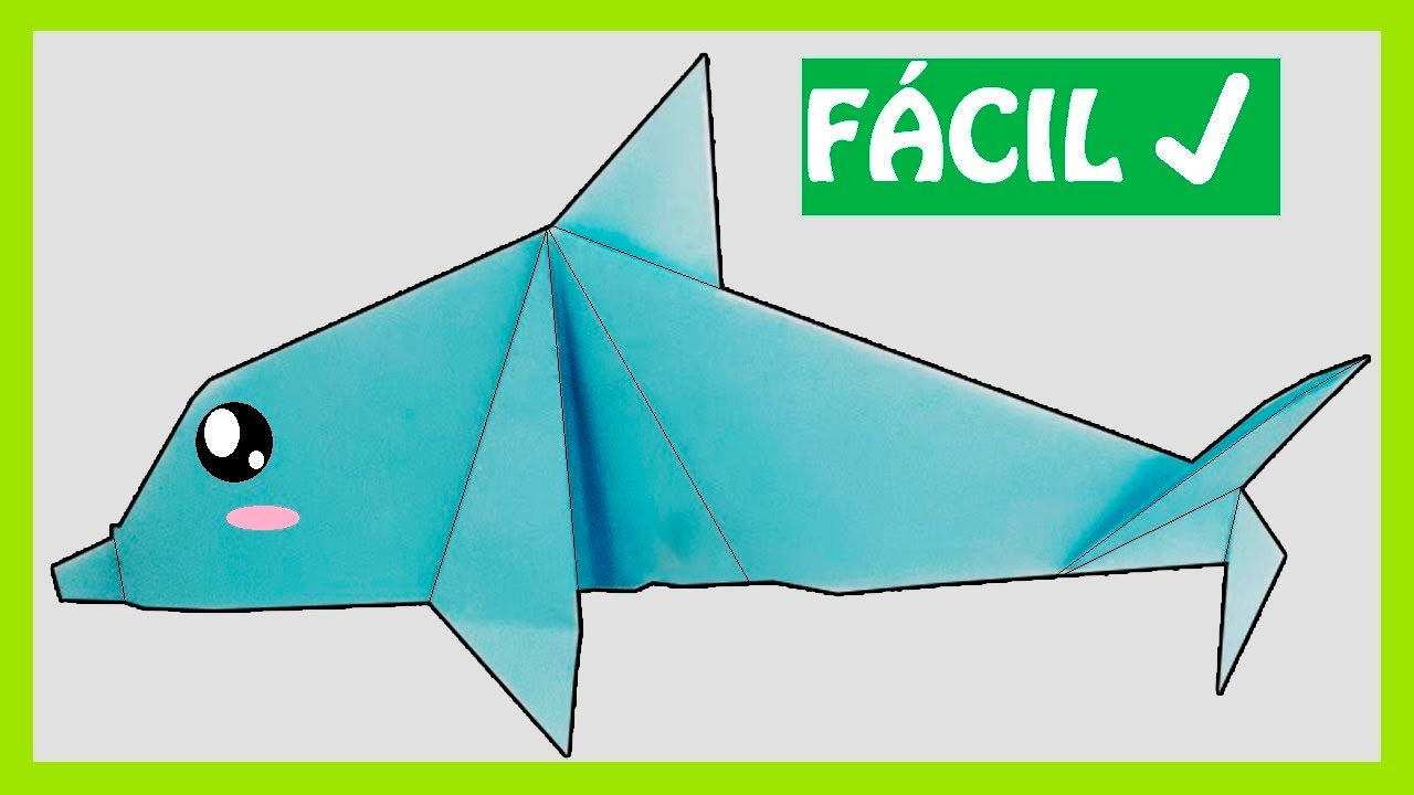 ⩥ CóMo hacer un DELFÍN 🐬 de papel FÁCIL | Delfín de Origami Sencillo🆗
