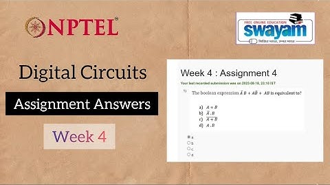Digital Circuits  NPTEL  Week 4   Assignment
