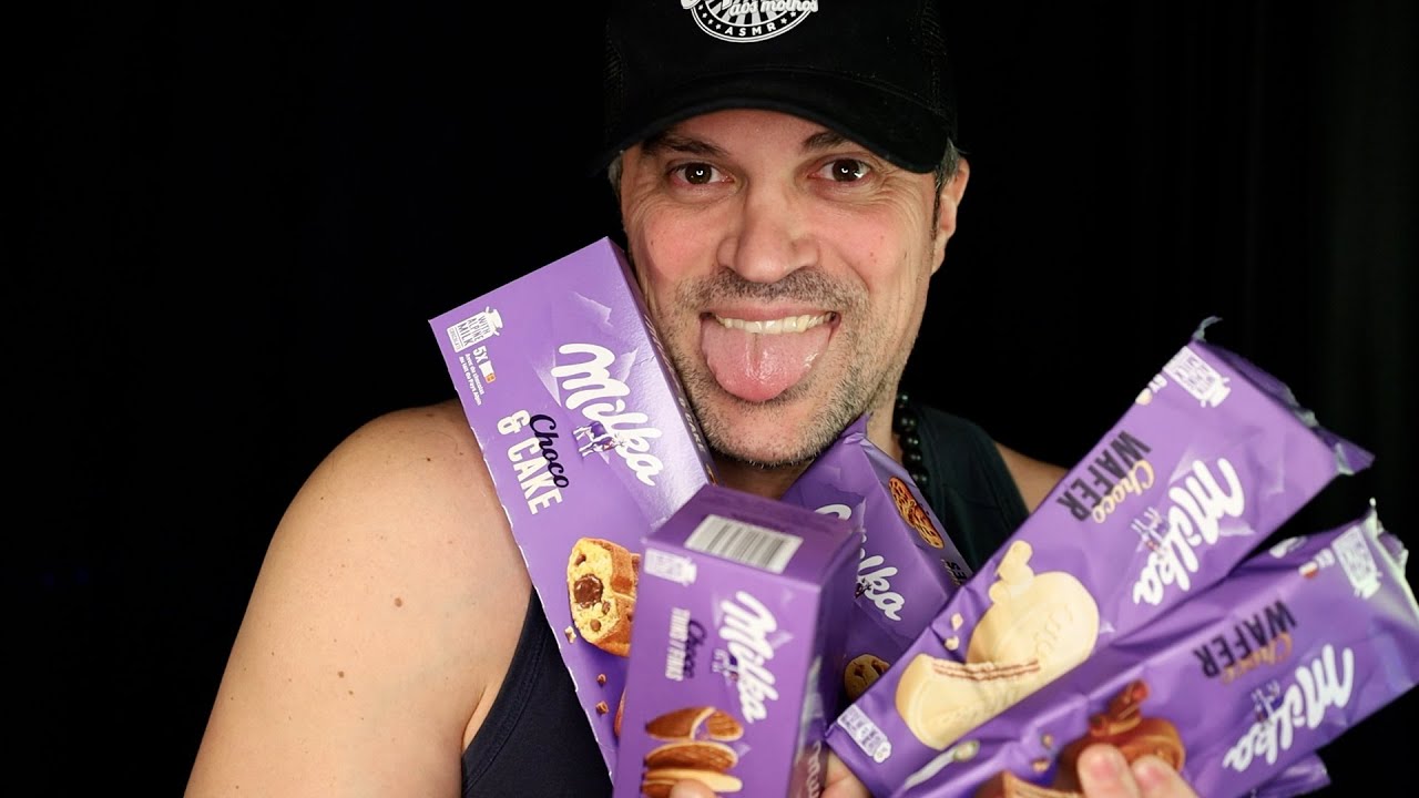 ASMR | Provando Bolachinhas Milka 🥯 Asmr Português!