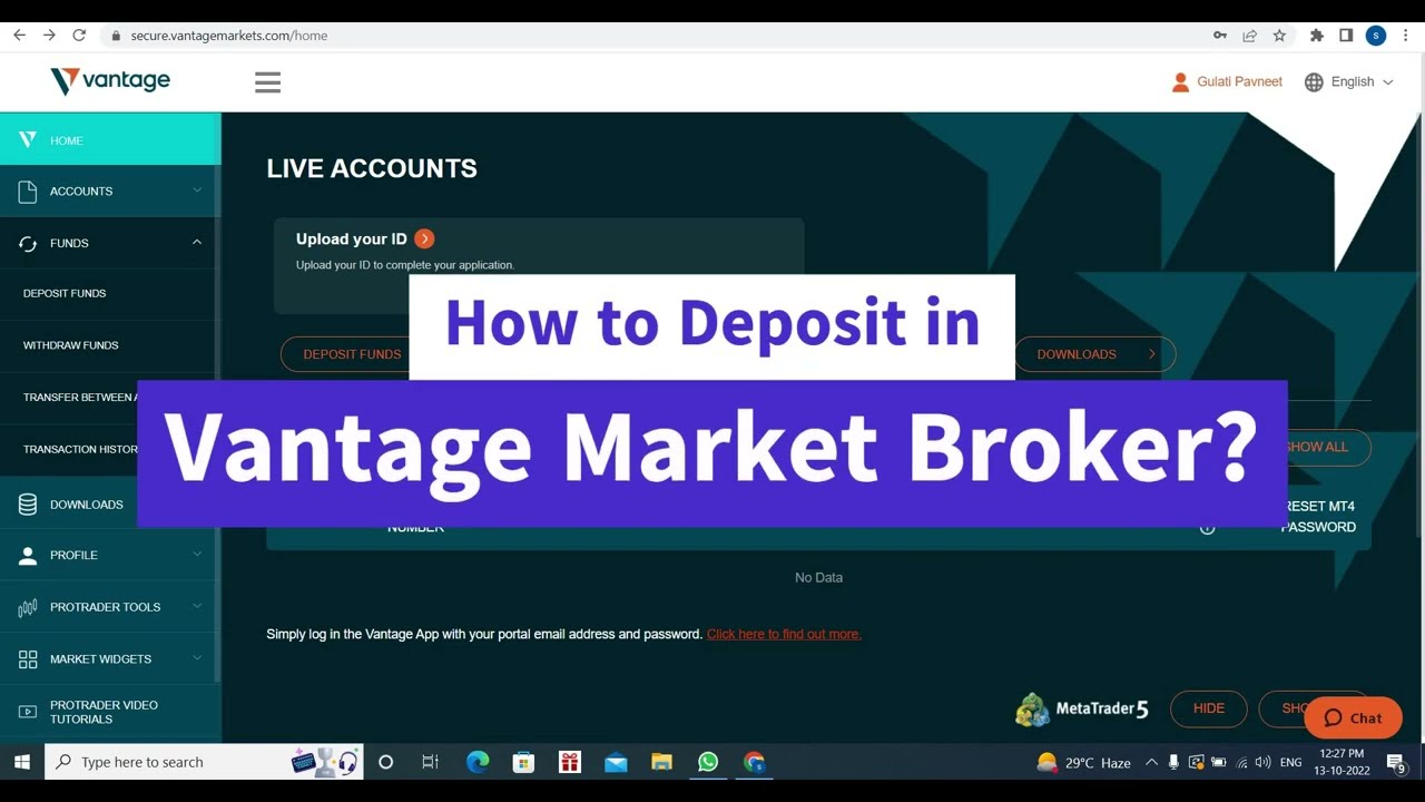How to Deposit in Vantage Market Broker? (Italian)