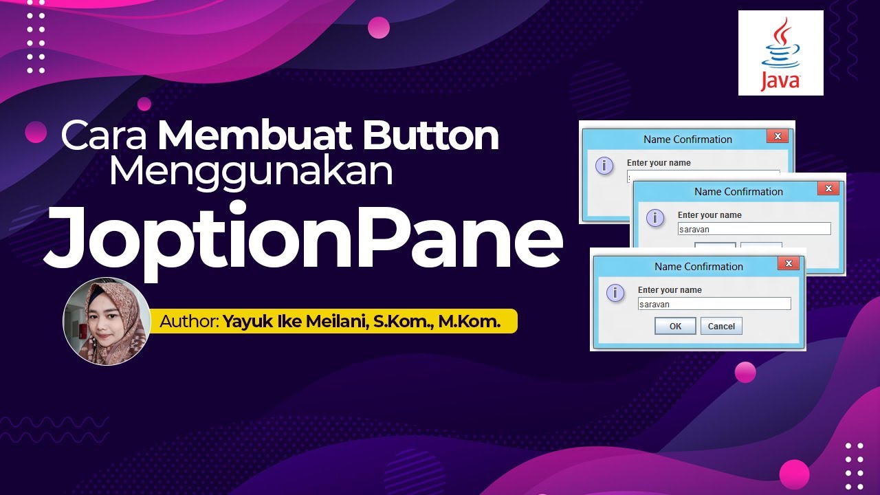 Cara Membuat Button Menggunakan JOptionPane Java - By Yayuk - YouTube