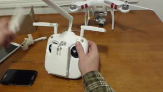 DJI Phantom 3 Standard Controller Mod With ARGtek Antenna Long Range Booster and Tablet Holder Phantom 3 Std Argtek New Super Long Range Booster
