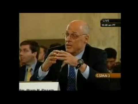 Sen. Jim Bunning (R-Ky.) questions the wisdom of a government buyout of Fannie Mae and Freddie Mac during a Senate Banking Committee hearing (July 15, 2008).