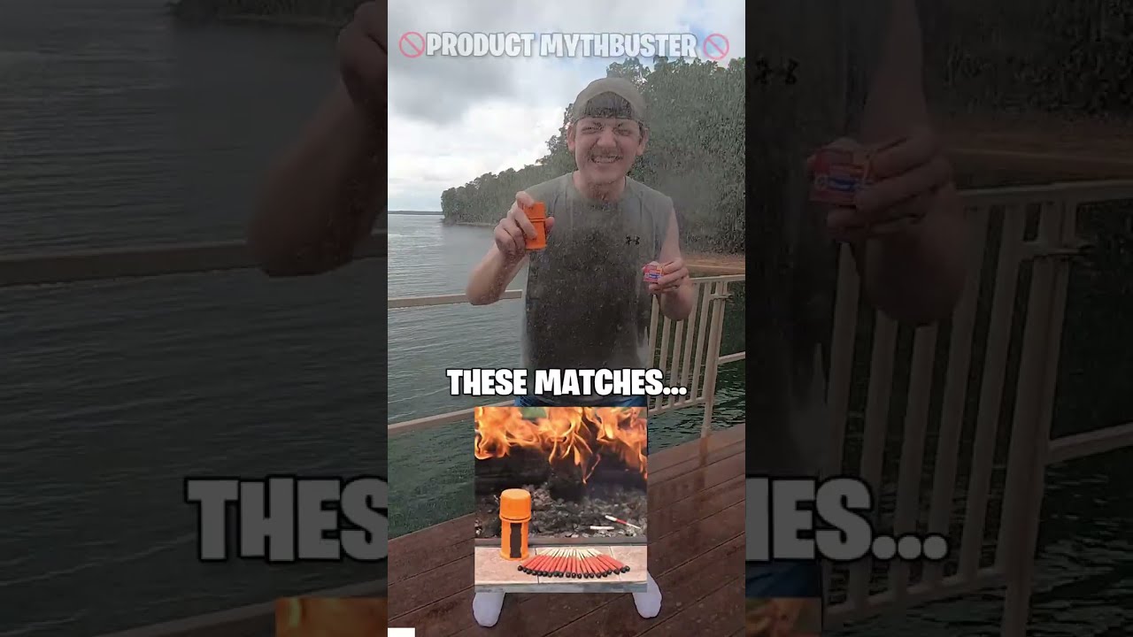 Можно ли зажечь эти спички под проливным дождём? Давайте узнаем... #шорты