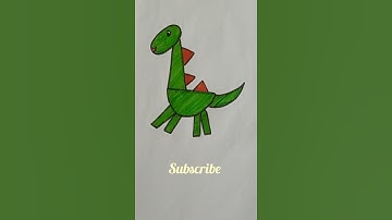 Dino with shapes #easy drawing #shorts