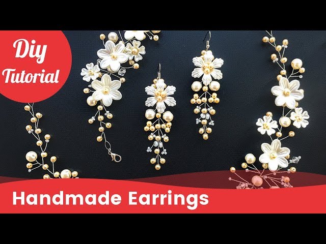 How to Make DIY Bridal Earrings. Easy & Quick Wedding Pearl Earrings [Eng Subs]