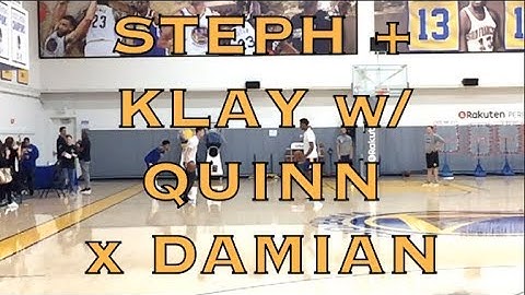 Steph Curry splashing, Klay with Quinn Cook and DJ after practice in Oakland, 2 days b4 WCF G3