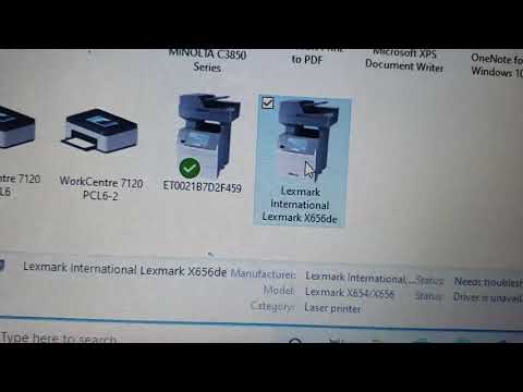 Installation imprimante Lexmark X656DE  sous Windows