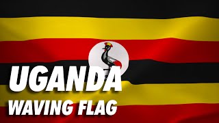 Uganda Waving Flag Free Stock Animation 4K Moving Wallpaper Background