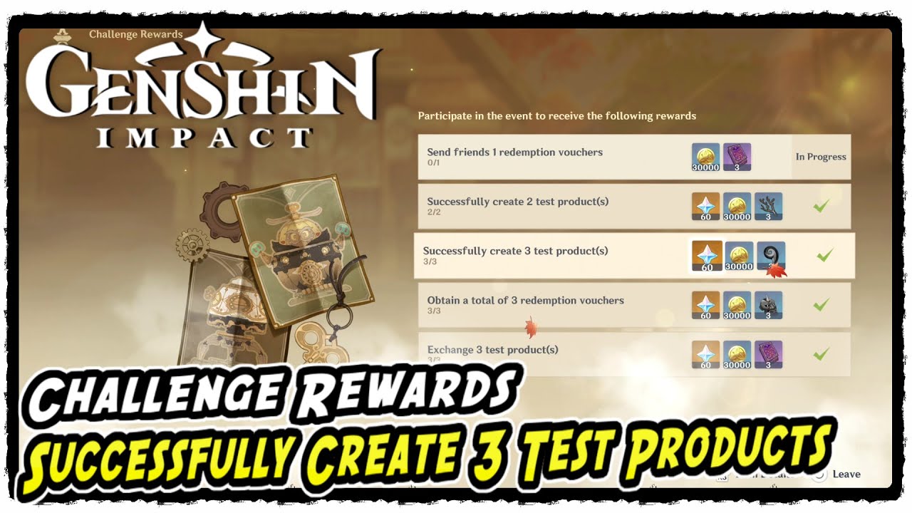 Test products for rewards
