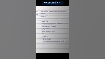 Write a programme to determine the roots of quadratic equations C programming #coding #cprogramming