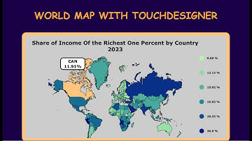 World Map with Touchdesigner Tutorial - Part 1: Countries and colot (Top1% Share income)