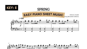 🌼 PIANO ⁞ Vivaldi • The Four Seasons: Spring | Key: E | video sheet music