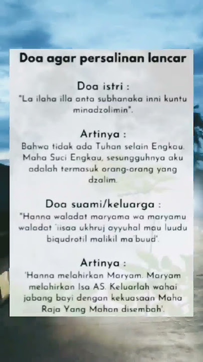 DOA AGAR PERSALINAN LANCAR #shorts #doa