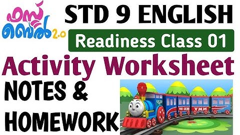 STD 9 ENGLISH Class 01/First Bell 2.0 English Readiness Class Discussion/ Assignment & Notes/SCERT