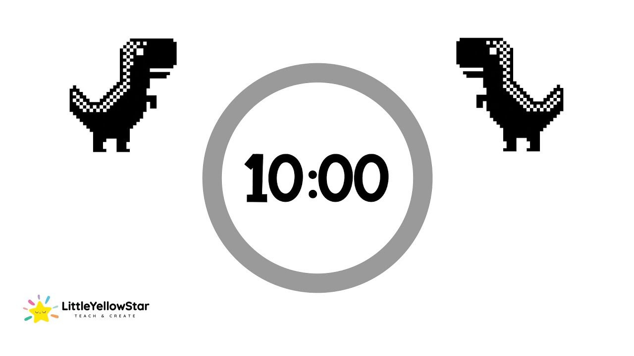 Pixel T-Rex Dinosaur – 10 Minutes Countdown Timer No Music | Fun ...