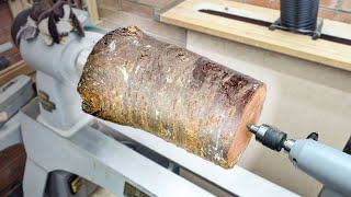 Grinding for FUN - A CHERRY LOG woodturning experiment