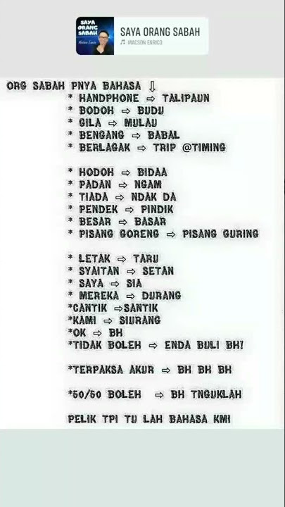 #jom kita belajar bahasa urang sabah🇱🇺🥰😄