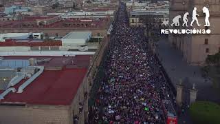 Así se vio la marcha del #DíaInternacionalDeLaMujer en #Morelia desde el aire.