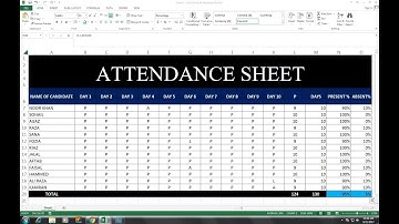 #36 Attendance Sheet on Excel With Absent % Attendance %|| calculate in Hindi ||