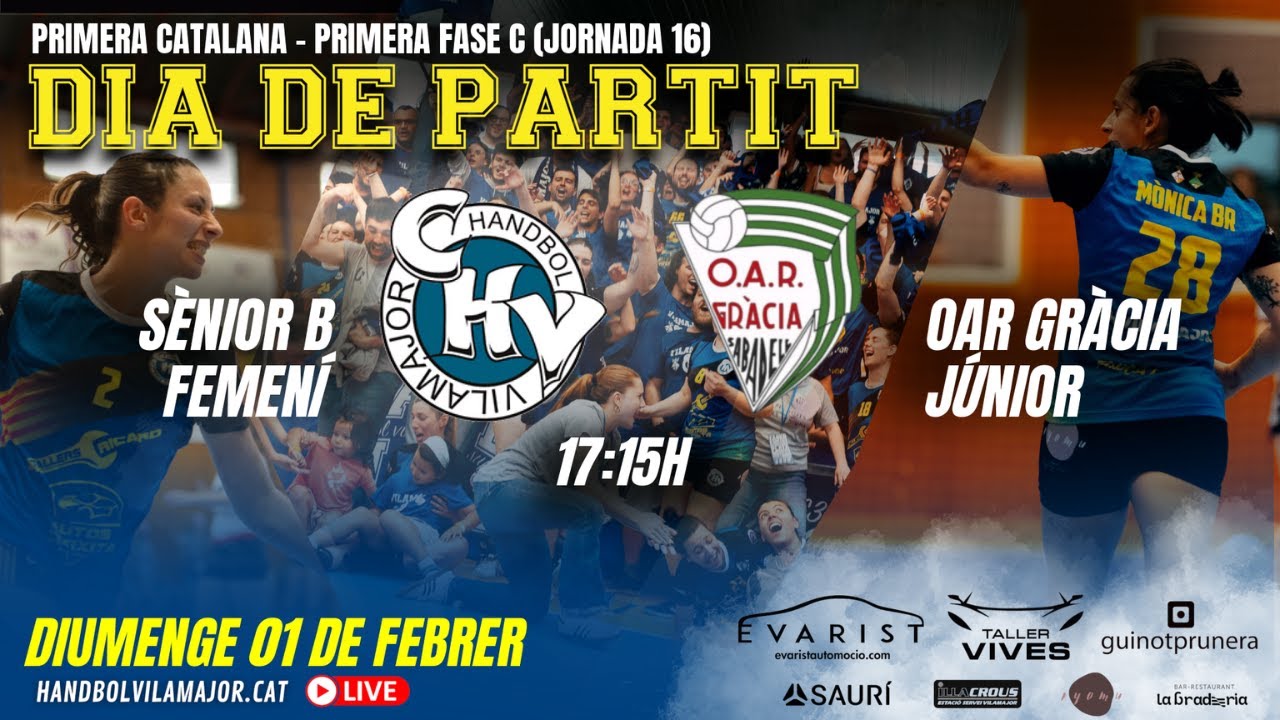Sènior B Femení vs OAR Gràcia Júnior.  1/02/2026 -- 
