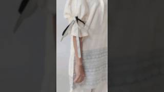 ✨“Ribbon Sleeves Kurti Design | Soft & Stylish Look 2025”✨#viral #trend #shorts #sleevesdesign #easy