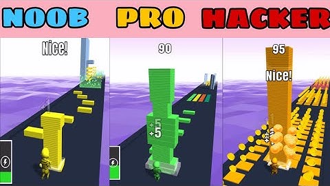 NOOB vs PRO vs HACKER in Stack Colors  ❤️ All Levels Gameplay, NEW Games iOS, Android