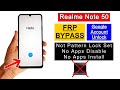 Realme note 50 frp bypass android 13  pattern lock not set  realme rmx3834 google account bypass