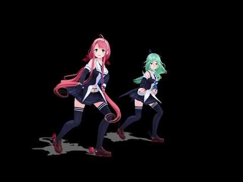 [MMD] 江風＆山風 Shake It Off 正面固定カメラ 1080ｐ60ｆｐｓ [艦これ] BlackBack