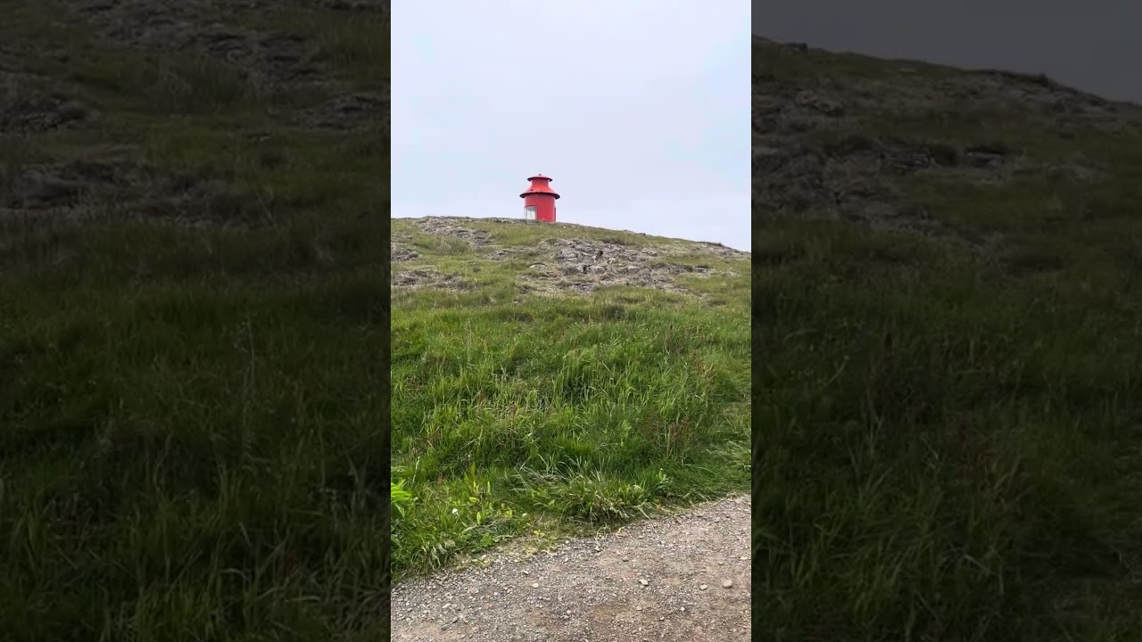 ascent to the lighthouse in Stykkishólmur  on  Snaefellsnes Peninsula Iceland.