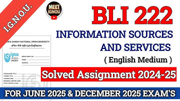 BLI 222 Solved Assignment 2024-25 // Information Sources and Services // #bli222_assignment #bli222