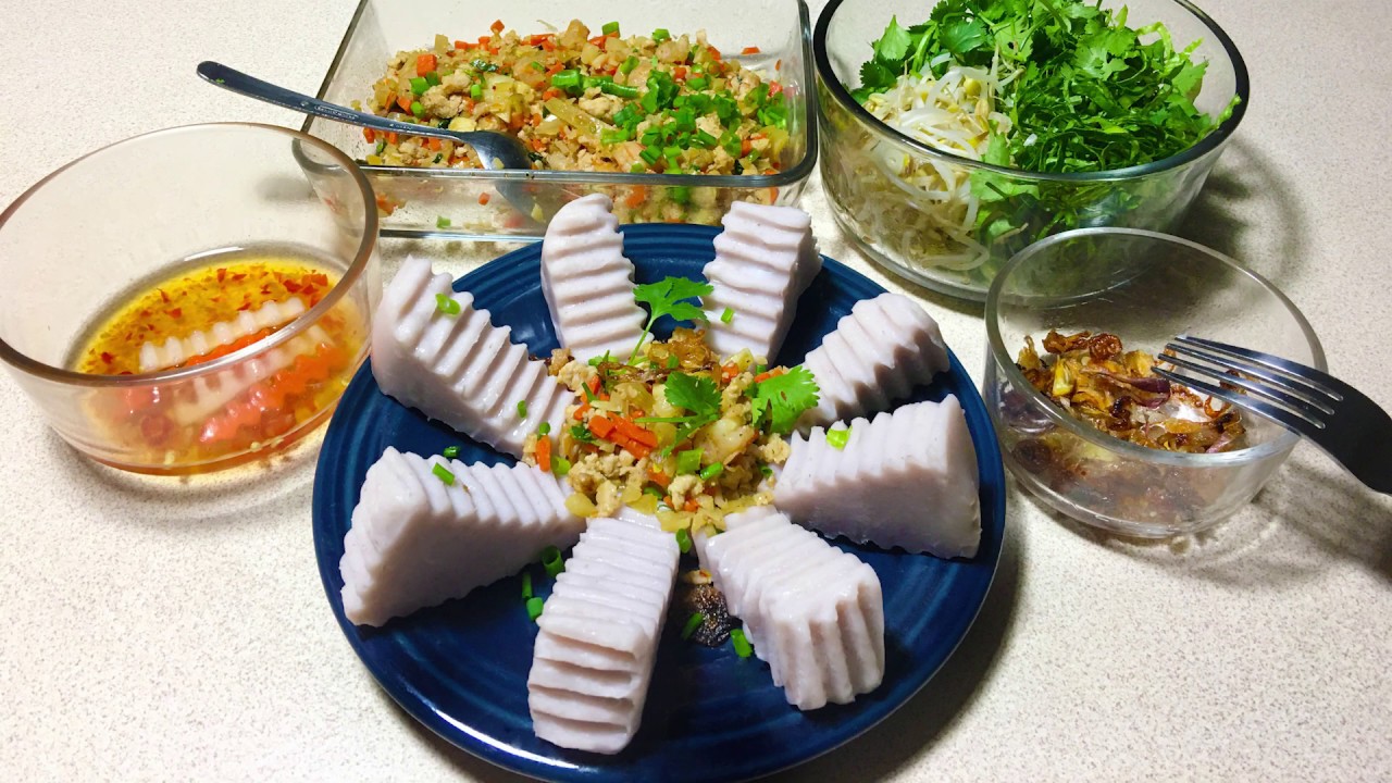 Bánh Đúc Khoai Môn Mân Nhân Tôm Thịt Sắn Dây - Steamed... - youtube