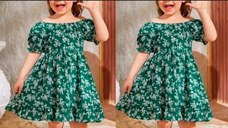 Very Easy Baby Frock Cutting and stitching with Elastic Yoke | Baby Frock