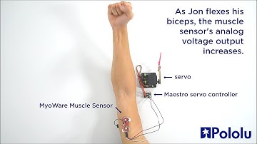 MyoWare Muscle Sensor demonstration with Maestro Servo Controller