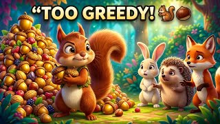 The Greedy Squirrel 🐿️ | A Heartwarming Moral Story for Kids | Learn to Share