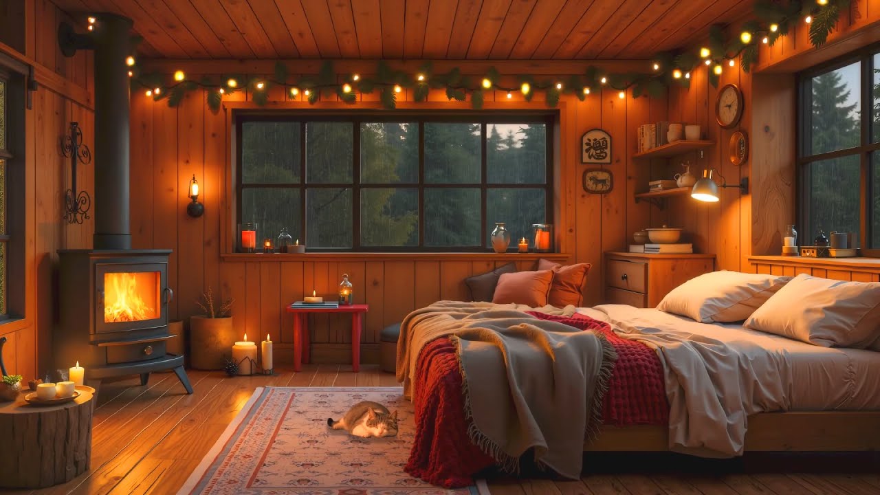 (No Ads) Rain Sound On Window with Thunder SoundsㅣHeavy Rain for Sleep and Relaxation, Meditation