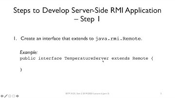 Lecture 6 part 3   Developing Server Side RMI