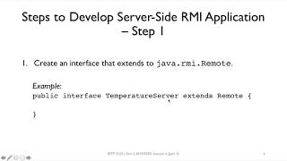 Lecture 6 part 3   Developing Server Side RMI