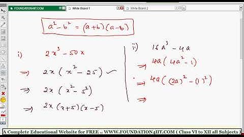 Factorisation by Difference of Two Squares || Class 9 Maths ICSE ||