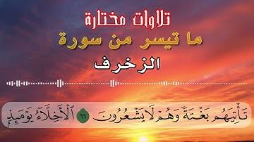 تلاوات مختارة..ما تيسر من سورة الزخرف......