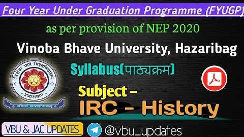 VBU FYUGP Syllabus History (IRC) for Sem 1/2/3