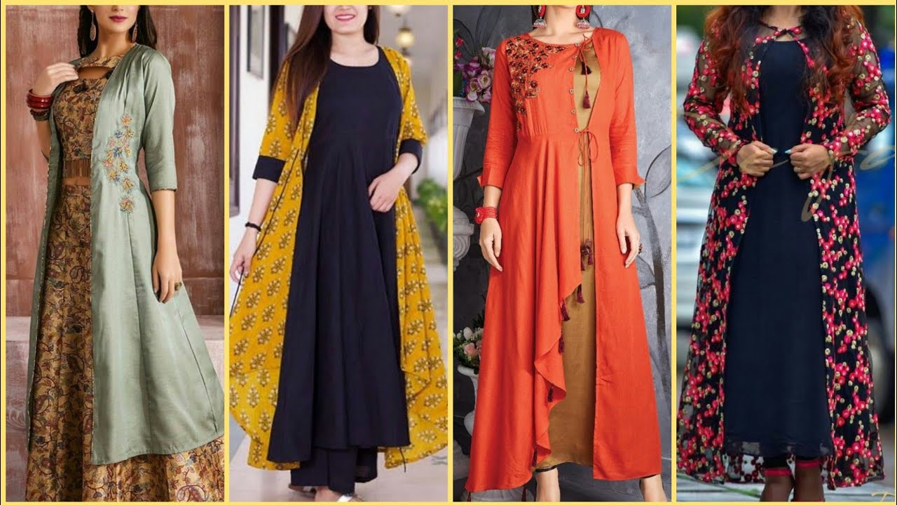 Beautiful Long Kurti with embroidered attached jacket. | Womens trendy  dresses, Designer dresses indian, Professional outfits women