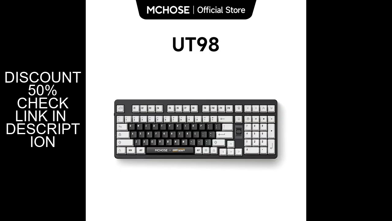 MCHOSE x Unbox Therapy - UT98 Mechanical Keyboard Wireless Quiet Offices KeyboardRGB Backlit Customi